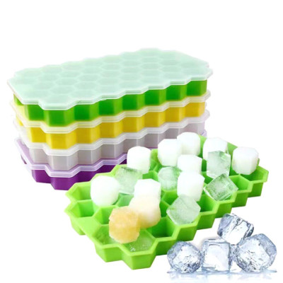 37 Grid Food-Grade Silicone Ice Cube Mold with Cover 🧊