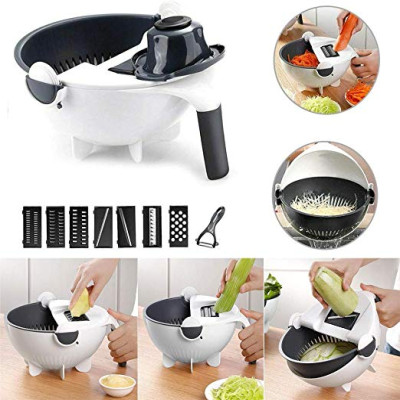 9-in-1 Vegetable Cutter with Strainer Bowl (High Quality)